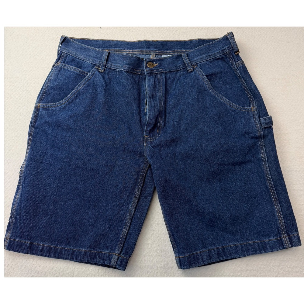 Key Industries Mens Carpenter Denim Shorts Dark Wash Blue Size 36 FS.3282